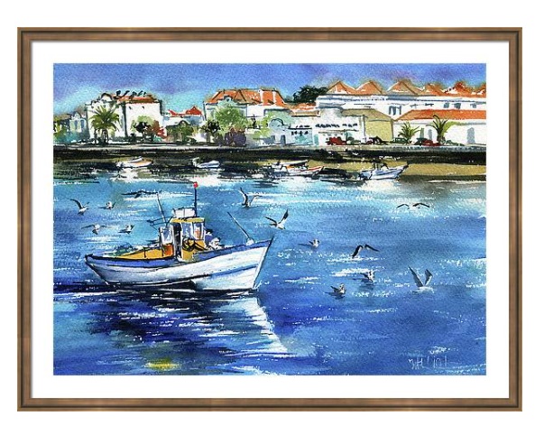 Home wall Decor Handmade oil painting-fishermen on Fishing boat fishing on  ocean