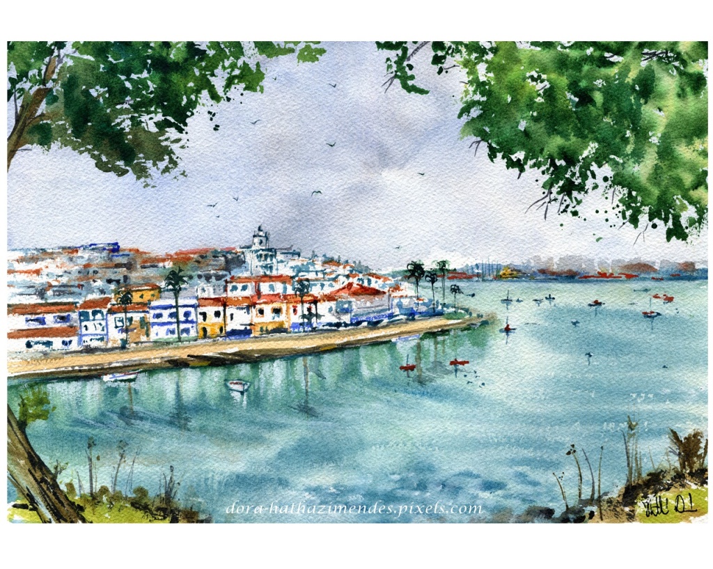 Ferragudo, Algarve Portugal Paintings by Dora Hathazi Mendes Karavella Atelier