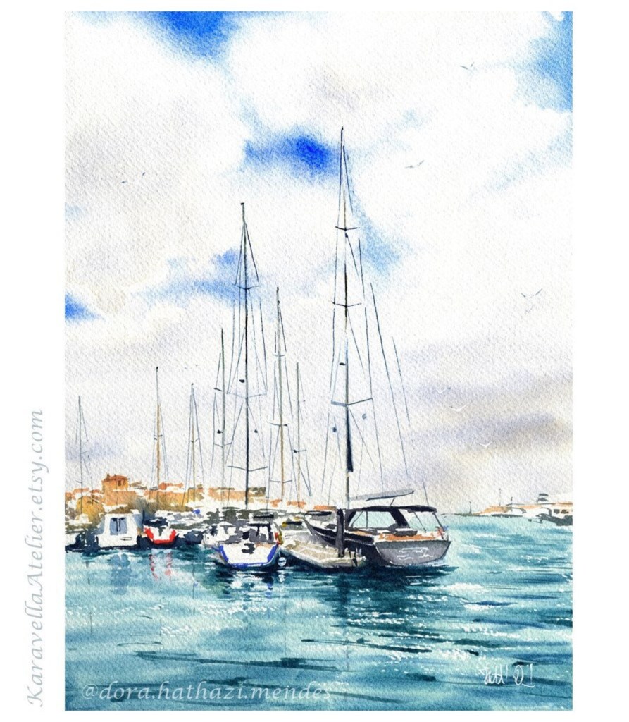 Peniche Portugal painting by Dora Hathazi Mendes